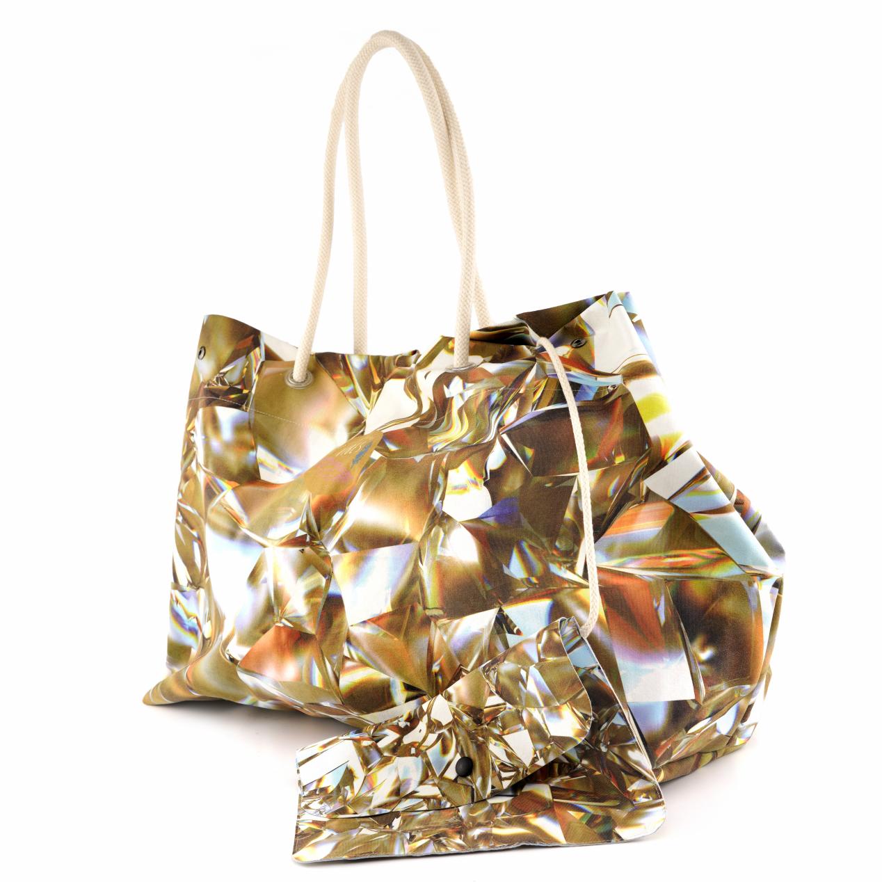 Pochette   Beach Bag Big Crystal Gold