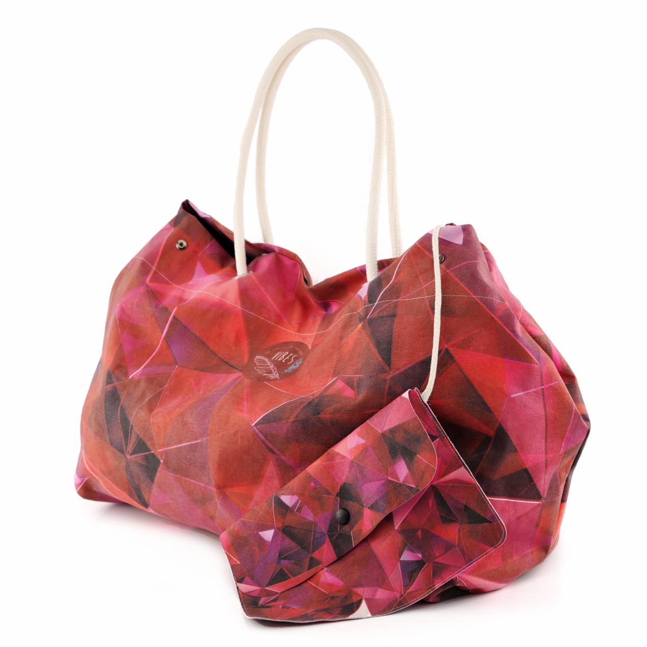 Pochette Beach Bag Big Crystal Red