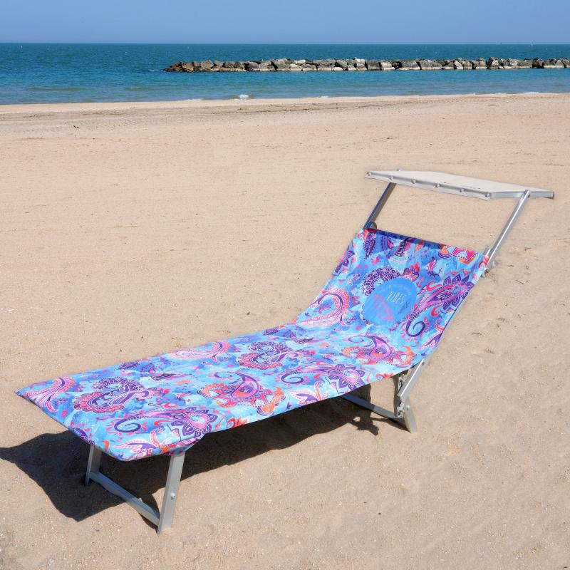 Telo Mare No-wind Paisley Azzurro
