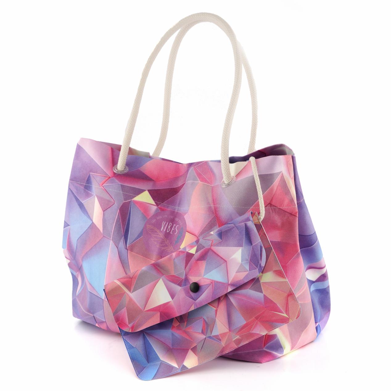 Pochette Beach Bag Medium Crystal Rosa