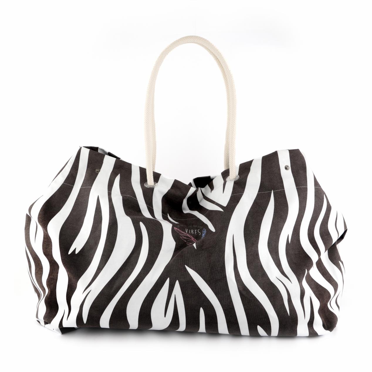 Beach Bag Big Black & White