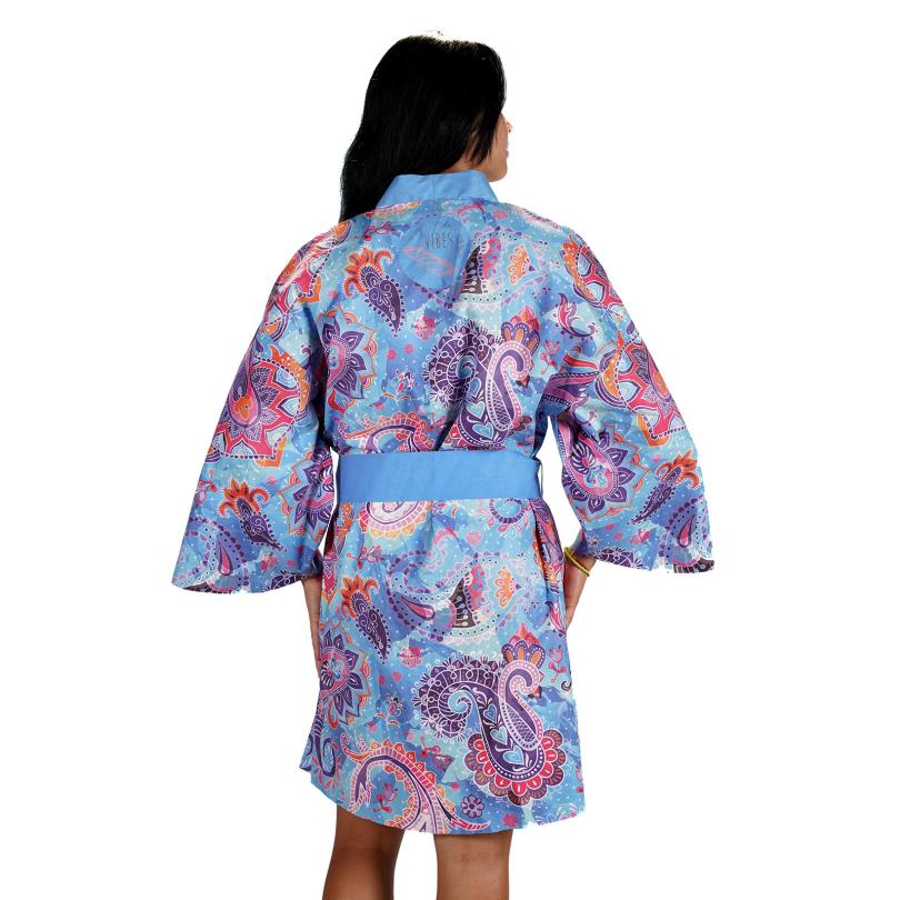 Kimono Paisley Azzurro retro