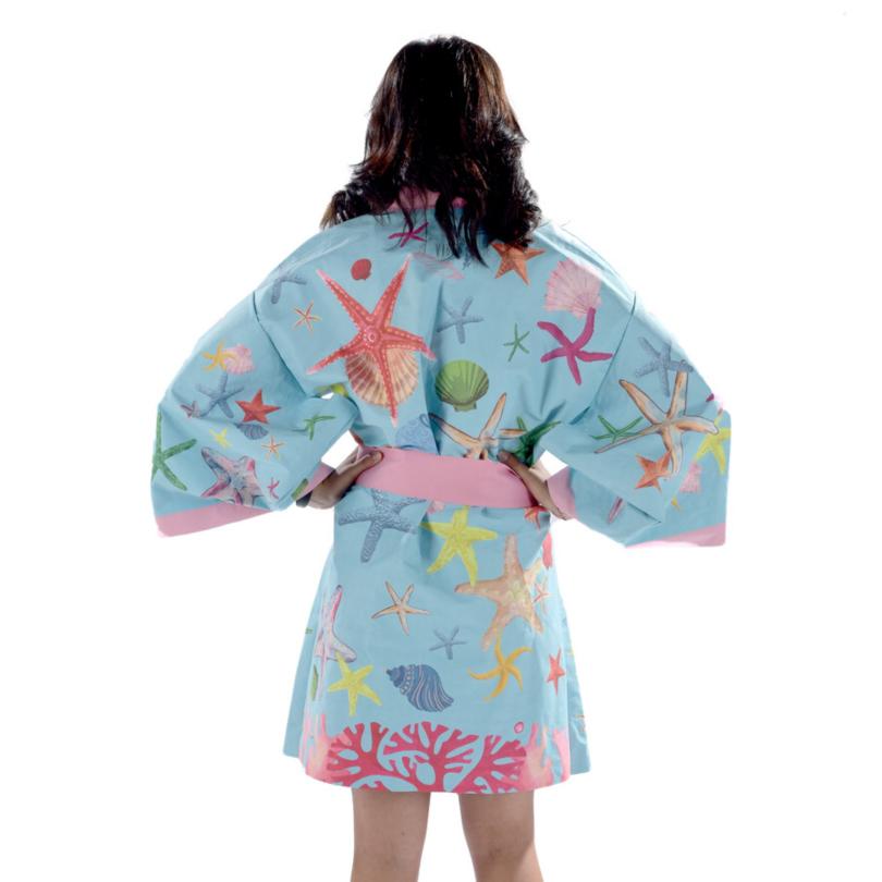 Kimono Stella Marina Celeste Retro