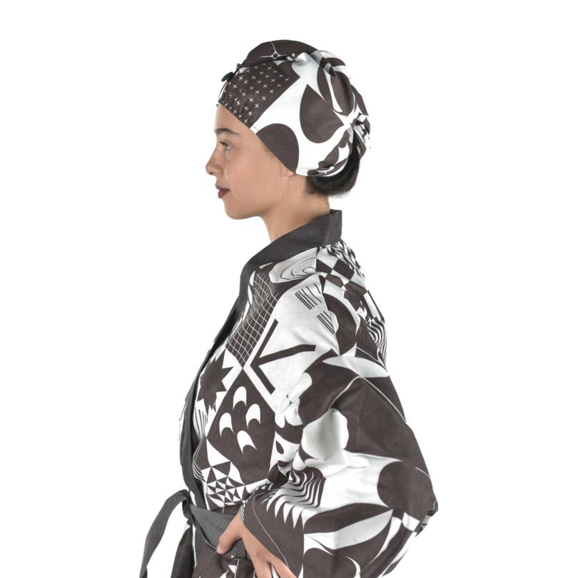 Kimono Geometrico Black&White Cap