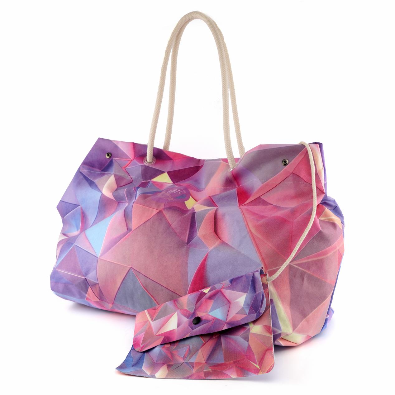 Pochette   Beach Bag Big Crystal Rosa
