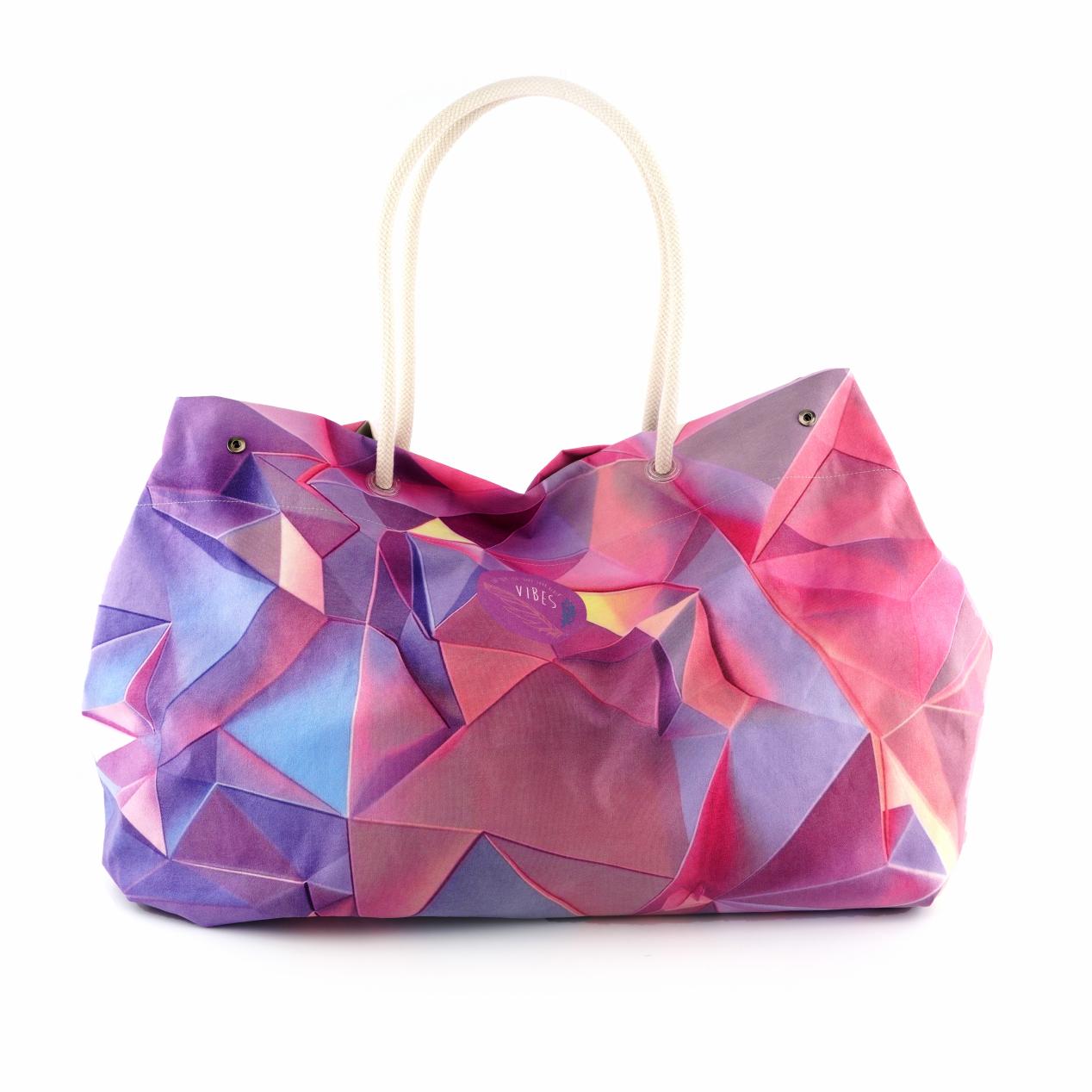 Beach Bag Big Crystal Rosa