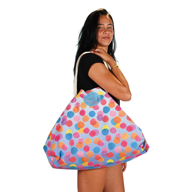 Beach Bag Big Pois Azzurro