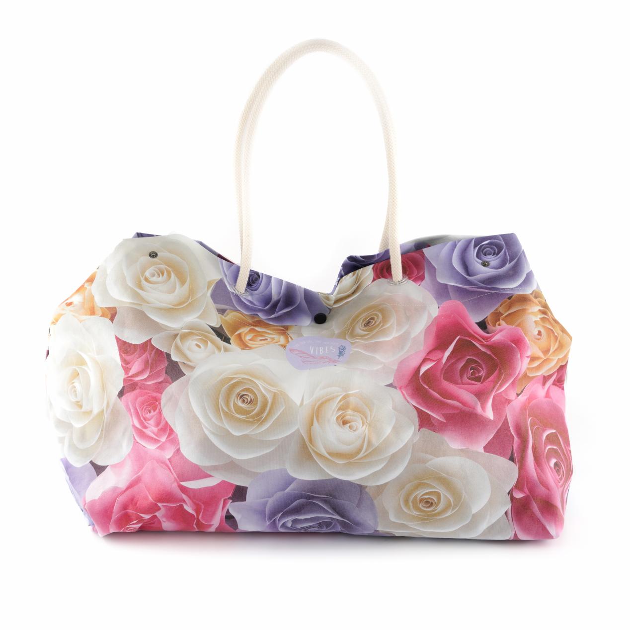 Beach Bag Big Rose Viola