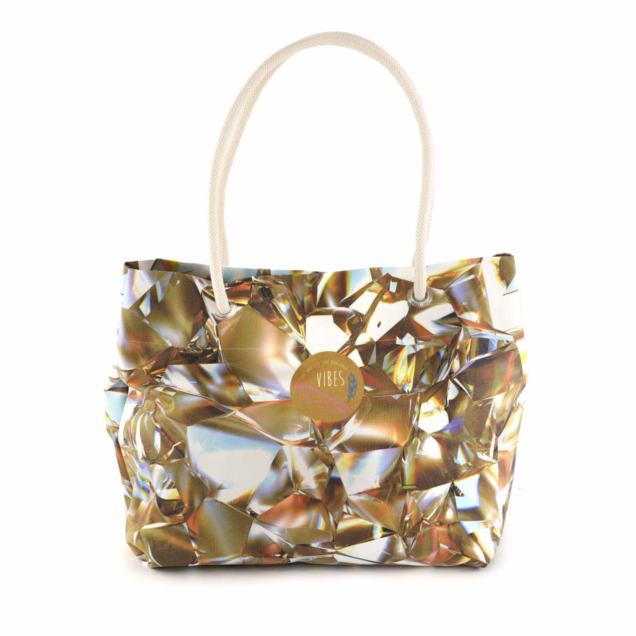 Borsa Mare Medium Crystal Gold