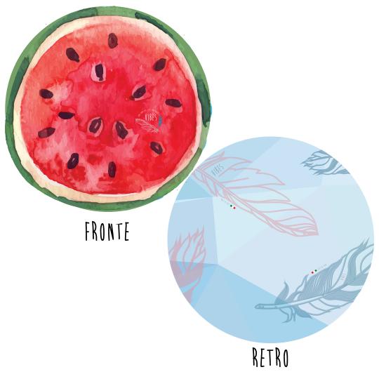 Telo Mare Round Watermelon Fronte Retro