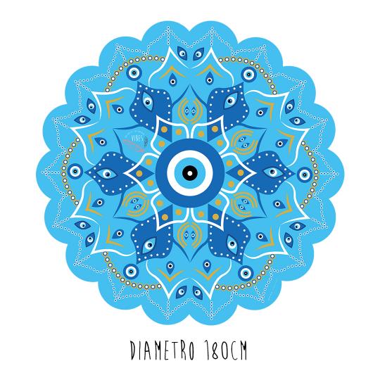 Telo Mare Round Mandala Azzurro