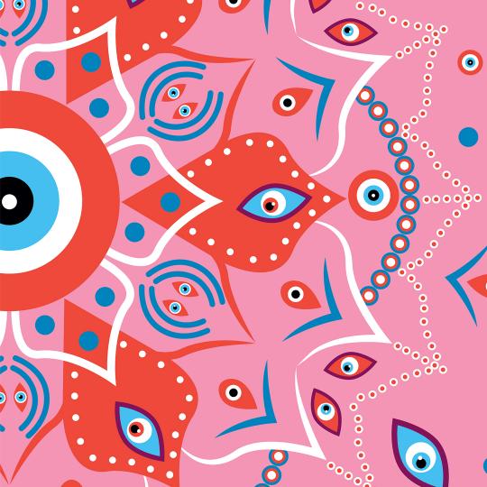 Particolare del Telo Mandala Rosso