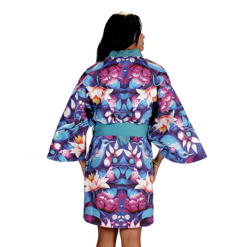 Kimono Fiorato Bluette retro