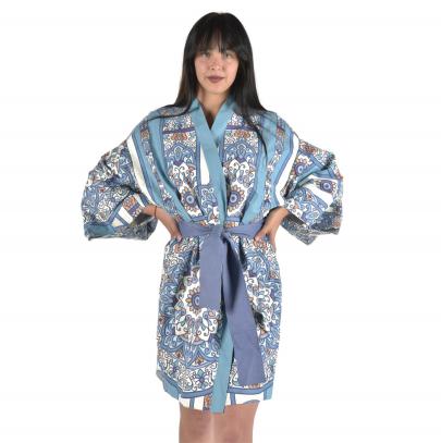 Kimono Mosaico Azul Fronte