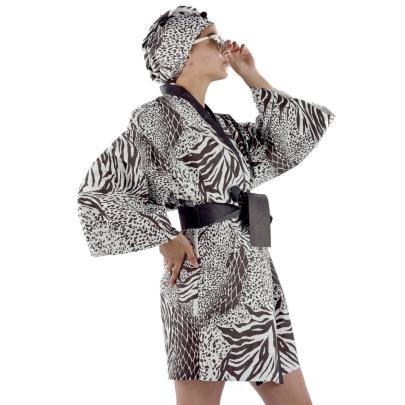 Kimono Animalier Black & White Cap