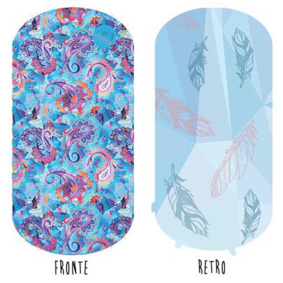 Telo Mare Paisley Azzurro Fronte e Retro
