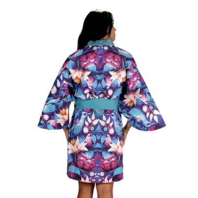 Kimono Fiorato Bluette retro